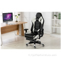 Chaise de jeu en cuir pour ordinateur de course de bureau avec repose-pieds